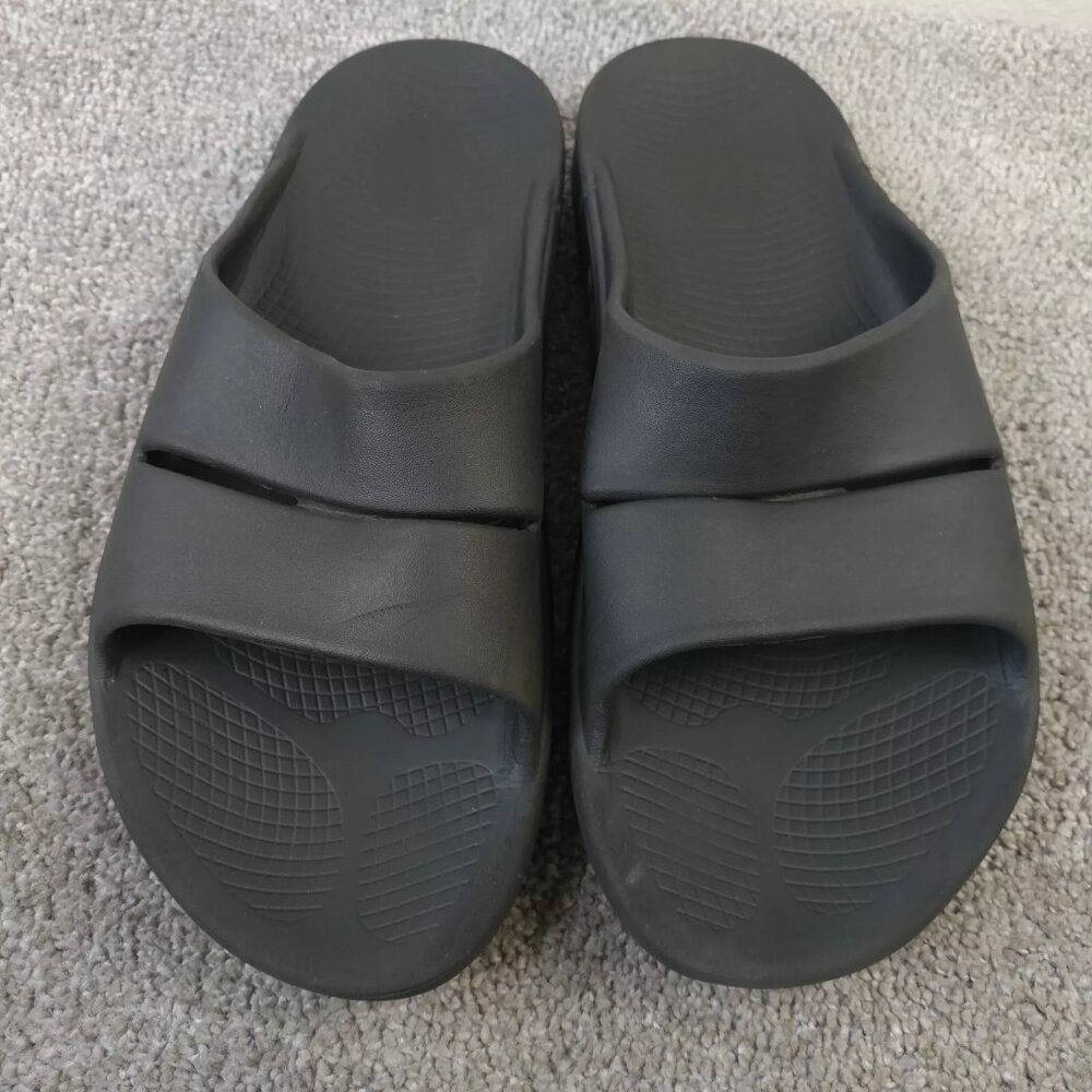 Oofos Ooahh Slides Recovery Sport Sandals Mens 12 Comfort Shoes Black Slip On